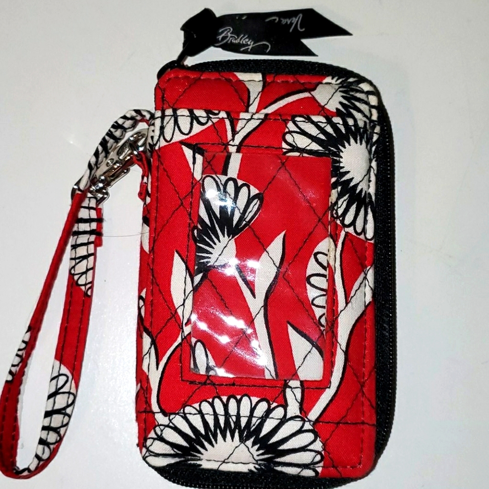 Vera Bradley red floral wristlet wallet